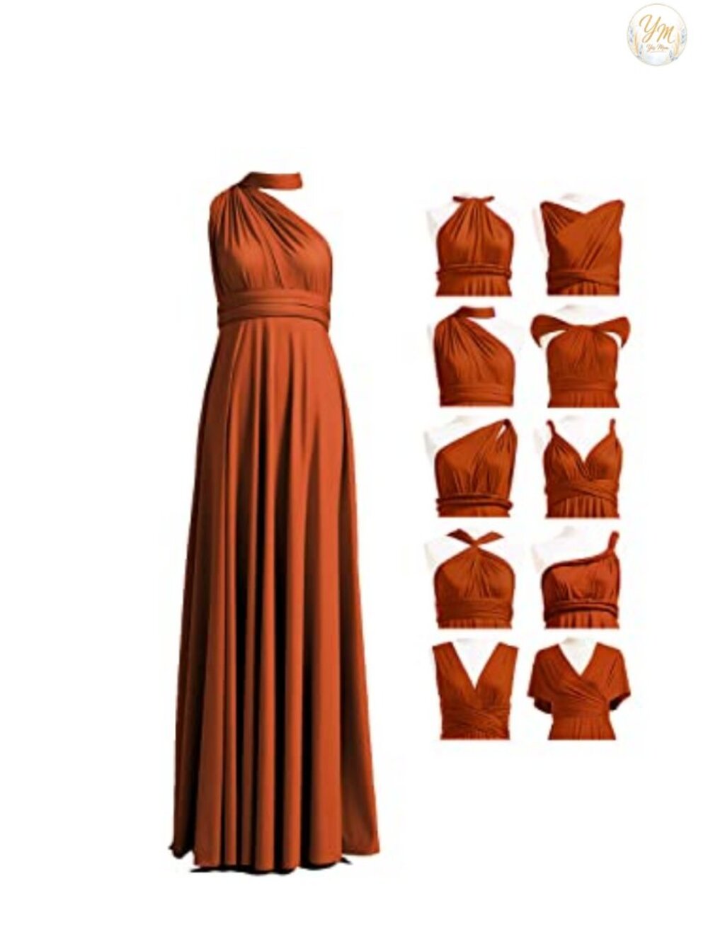 Infinity Convertible Bridesmaid Dress, Multi-Way Wrap Maxi Dress, Plus Size,